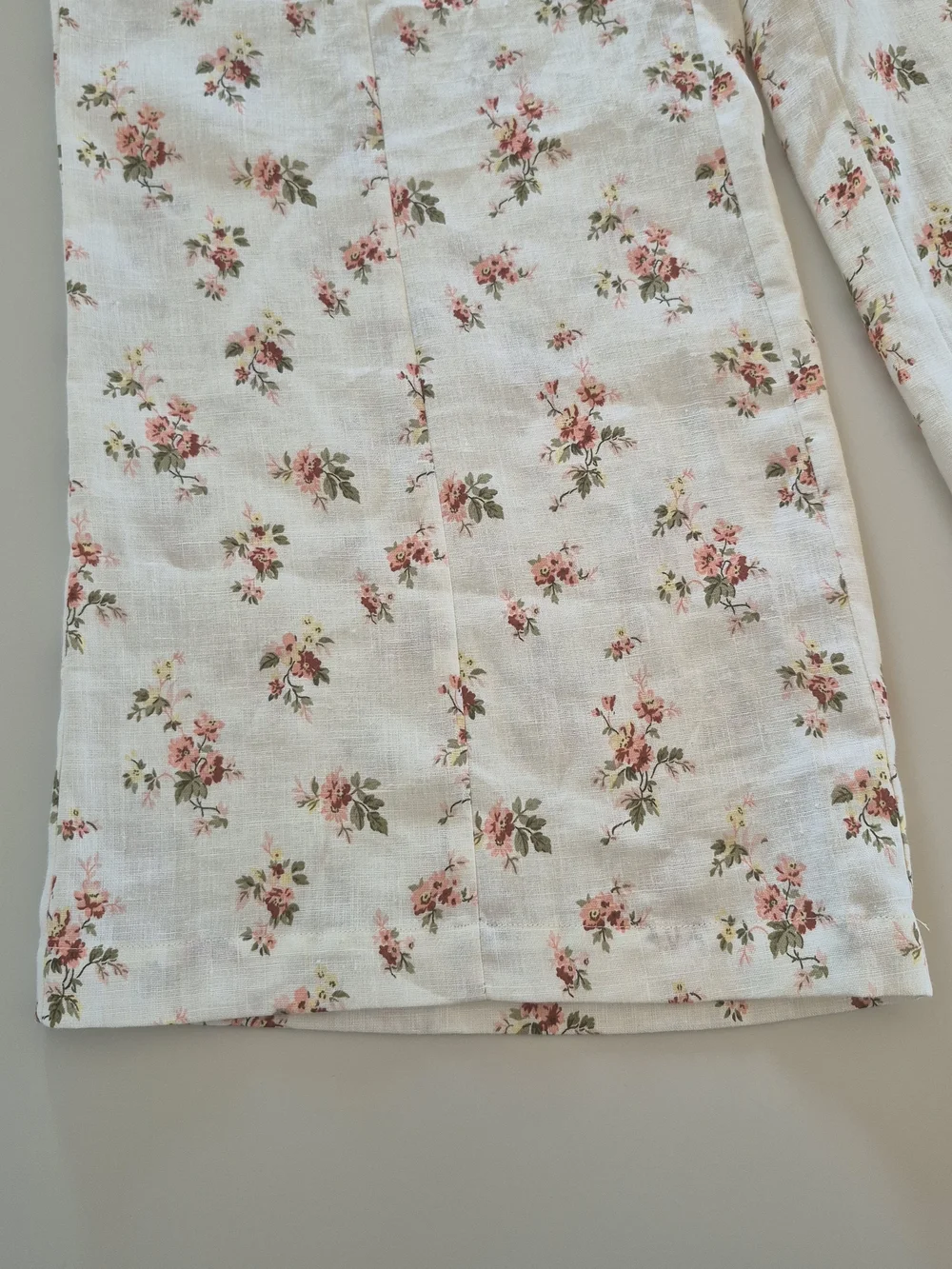 NWT Reformation Cream Set Floral Crop Top & Cropped Wide-Leg Pants, Size 8